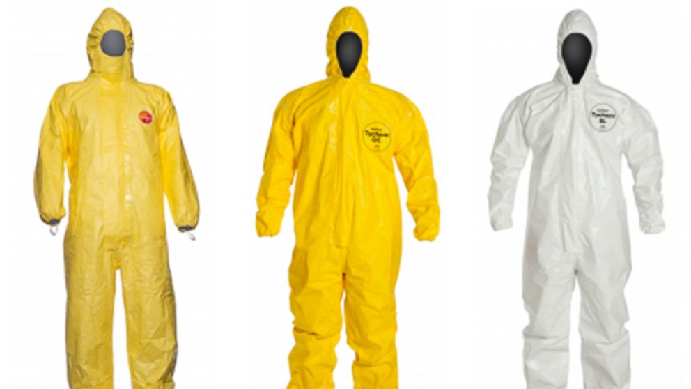 PHOTO: DuPont produces personal protective equipment, or PPEs, that are used by health workers in the Ebola crisis.

