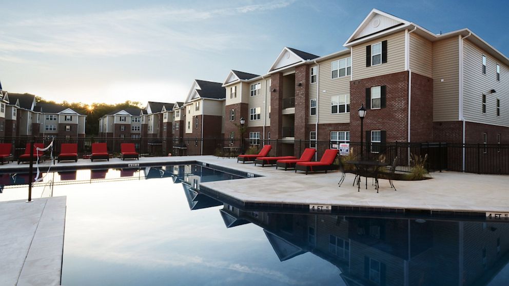 The pool at The Grove, an off-campus complex developed by Campus Crest for Auburn University in Auburn, Alabama. 