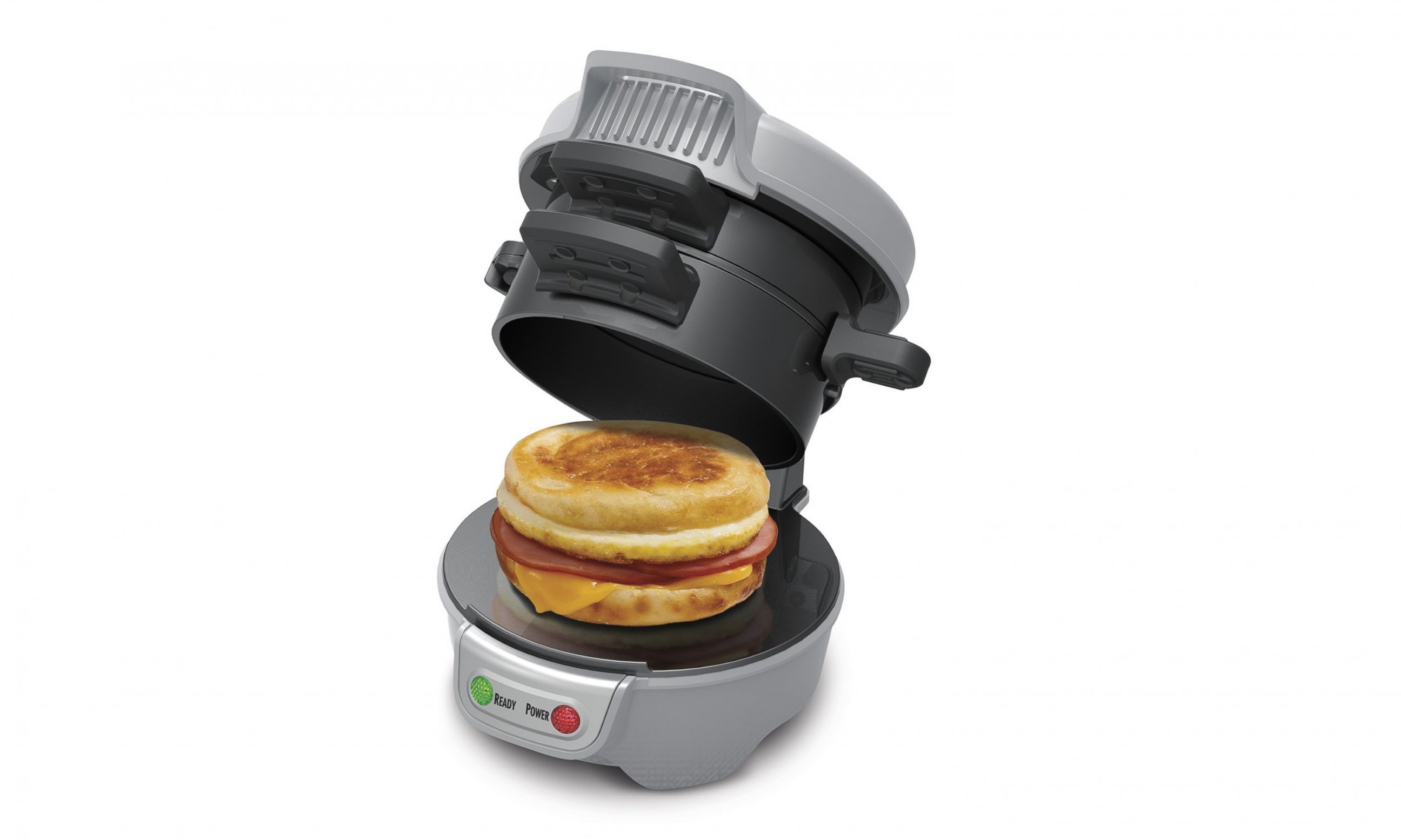 PHOTO: The Hamilton Beach breakfast sandwich maker cooks and assembles your sandwich in just a few easy steps.
