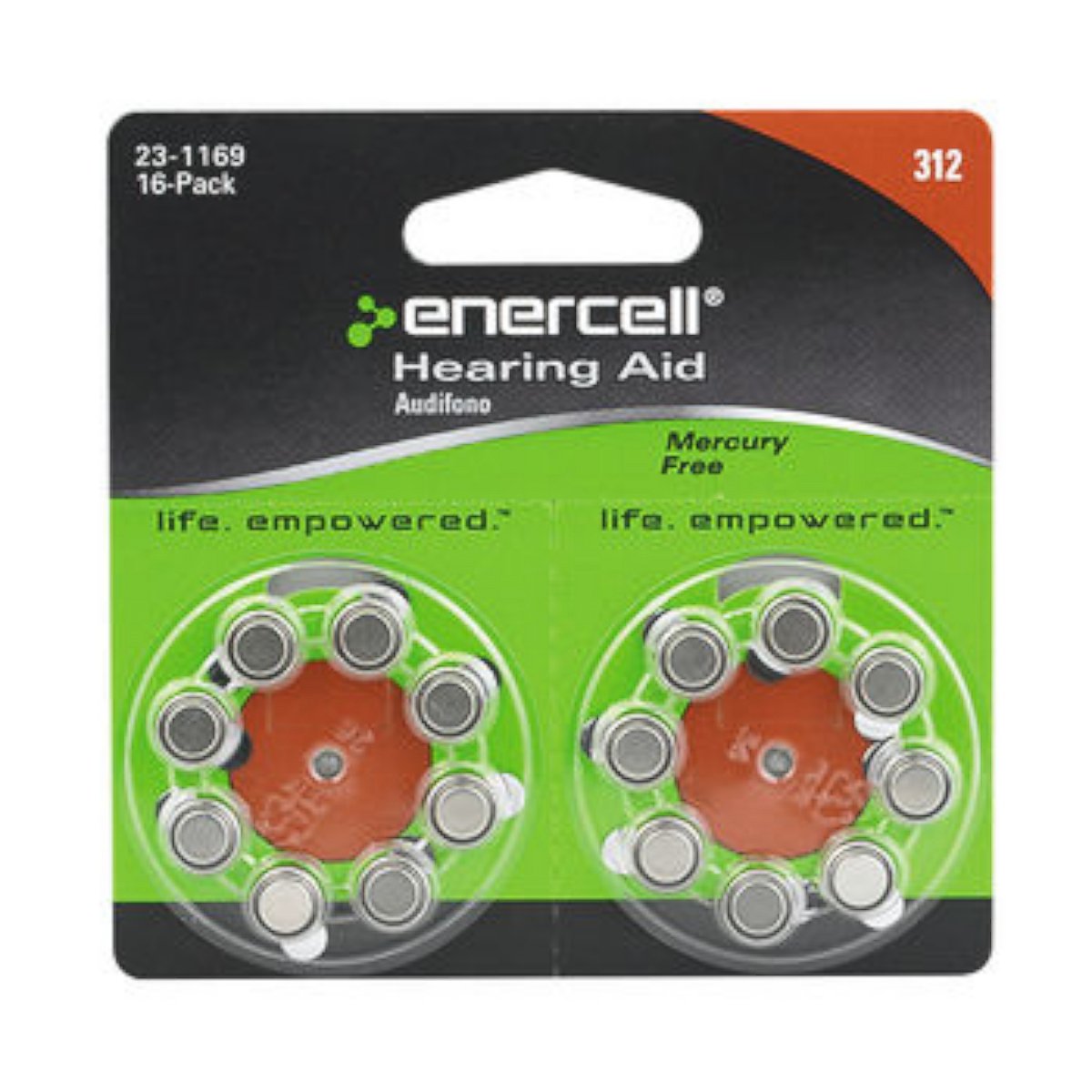 PHOTO: This is a photo of Enercell hearing aid batteries that are for sale on Radioshack's web site. 