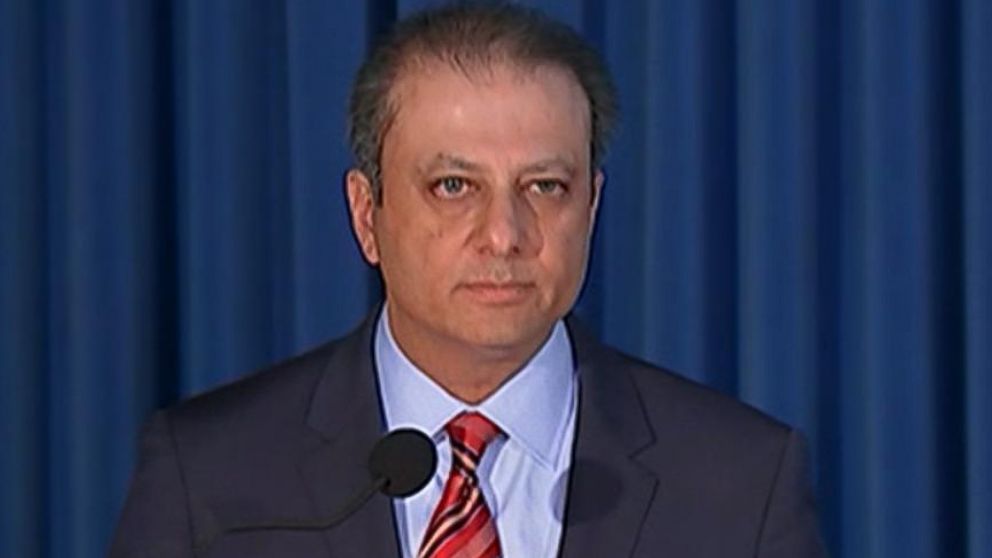PHOTO: United States Attorney for the Southern District of New York Preet Bharara announces the GM settlement and charges.