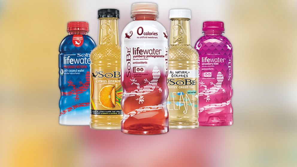 Bottles of Sobe beverages are pictured. 