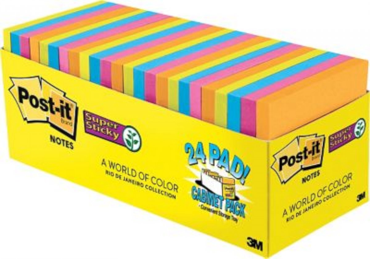 PHOTO: Post-it Super Sticky Notes, Cabinet Pack, Rio De Janiero Colors