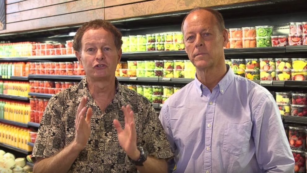 PHOTO: Walter Robb, right, and John Mackey, left, are pictured in this video uploaded to Whole Foods' YouTube channel.