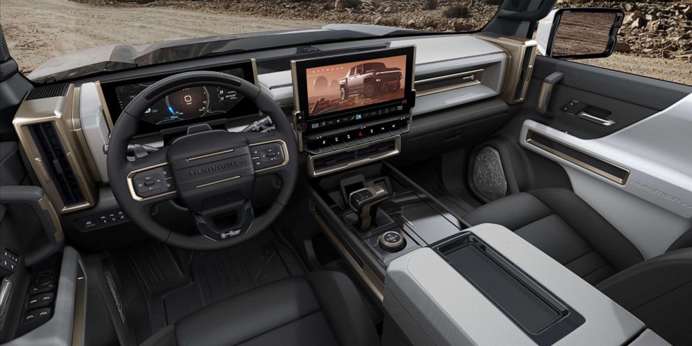 PHOTO: The upgraded, premium cockpit of the Hummer EV.