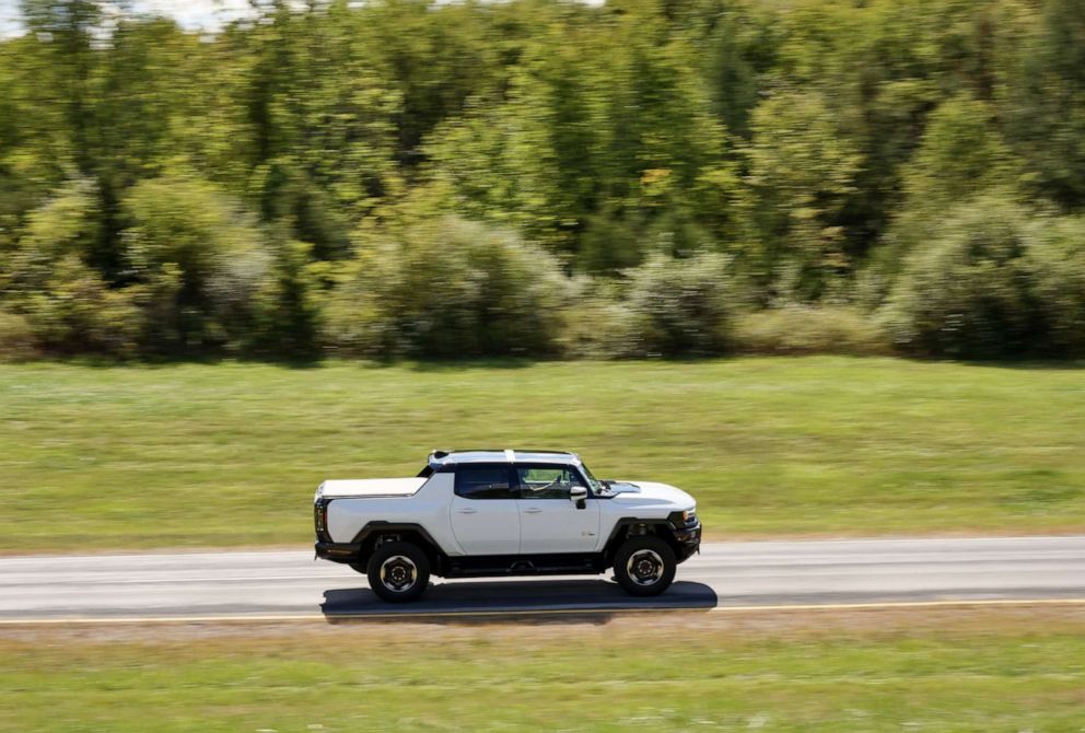 PHOTO: The Hummer EV's top speed is 106 mph and the truck's three electric motors produce 1,000 horsepower.