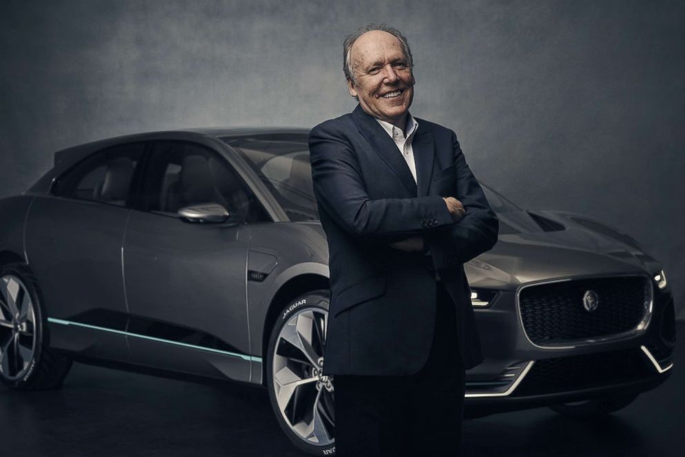 PHOTO: Ian Callum poses with the I-PACE concept car in August 2017. 