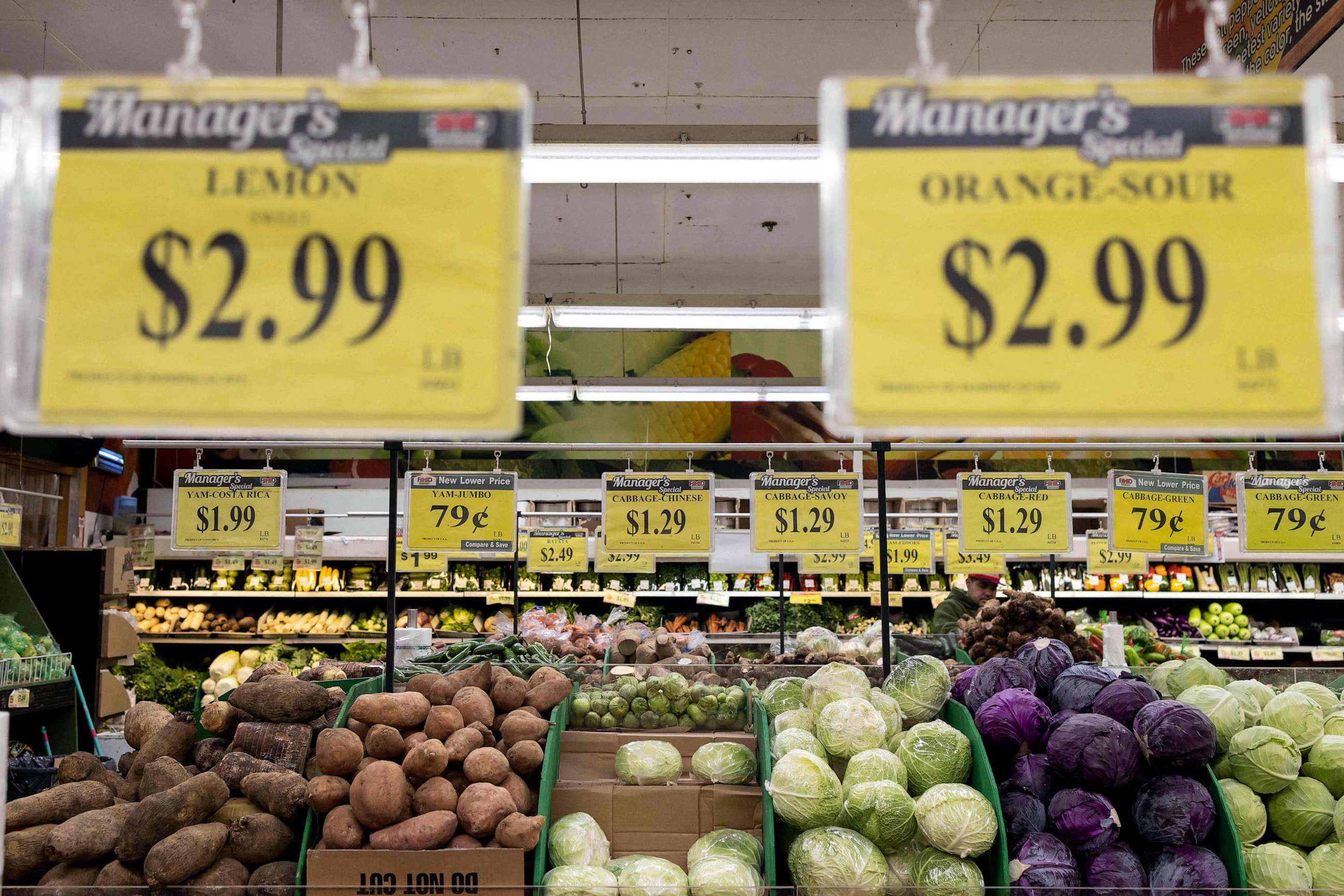 PHOTO: Price tags are displayed at a supermarket in New York City, Dec. 14, 2022.
