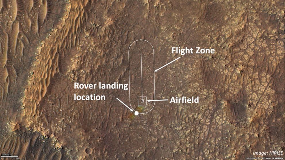 PHOTO: The area where NASA’s Ingenuity Mars Helicopter team will attempt its test flights. 