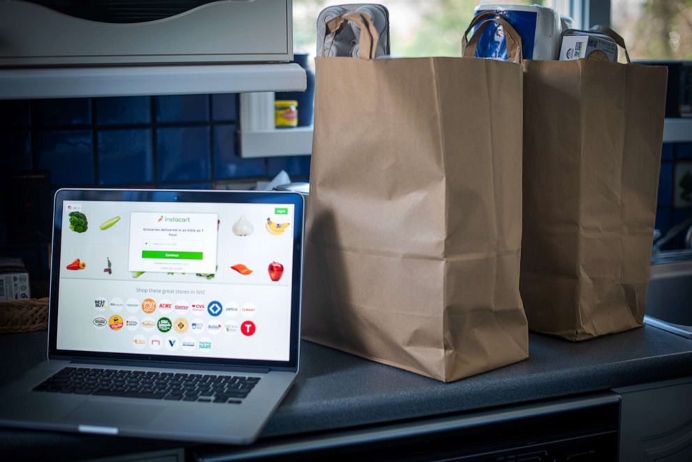 PHOTO: The Instacart website is arranged on a laptop computer in Hastings-on-Hudson, New York, Jan. 4, 2021.
