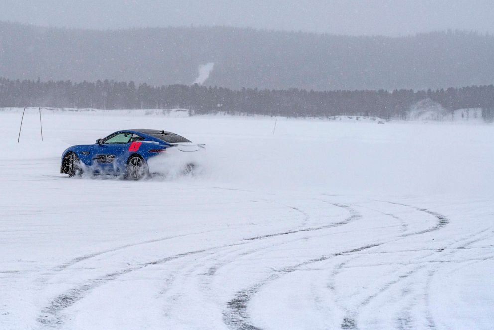 PHOTO: One exercise included learning how to drift and powerslide on a frozen lake.