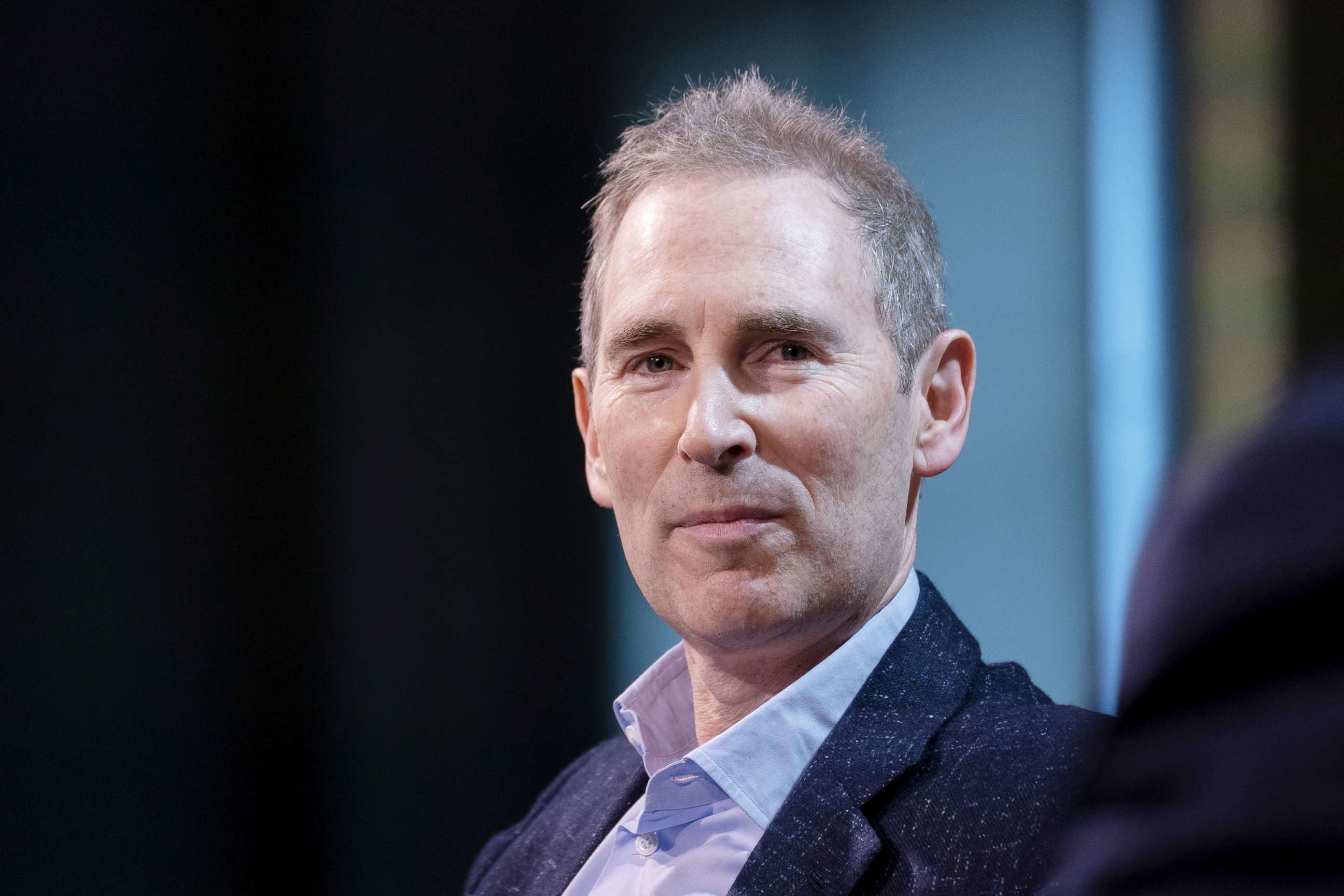 PHOTO: Andy Jassy, CEO of Amazon.com Inc., is seen during the GeekWire Summit in Seattle, Washington, Oct. 5, 2021. 