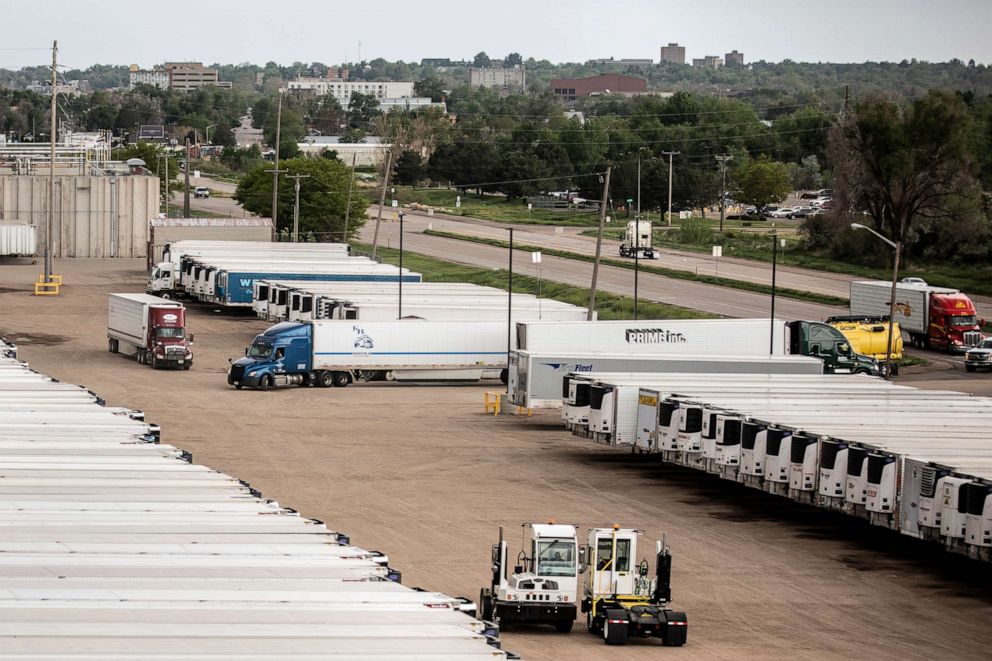 PHOTO: A JBS Processing Plant stands dormant after halting operations on June 1, 2021 in Greeley, Colo., following a ransomware attack, that forced many of their facilities to shut down.