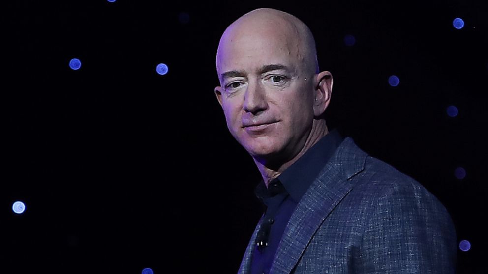 PHOTO: Jeff Bezos, founder and chief executive officer of Amazon.com Inc., speaks during an event in Washington, D.C., May 9, 2019.