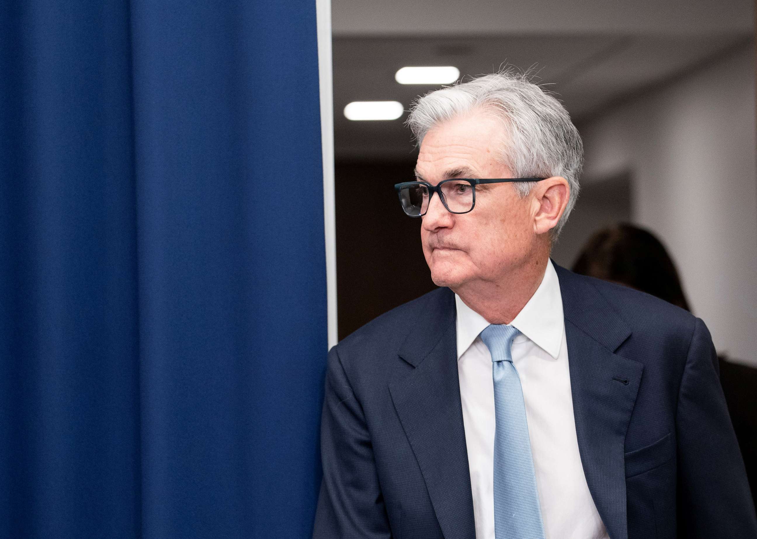 PHOTO: U.S. Federal Reserve Chair Jerome Powell attends a press conference, March 22, 2023, in Washington.