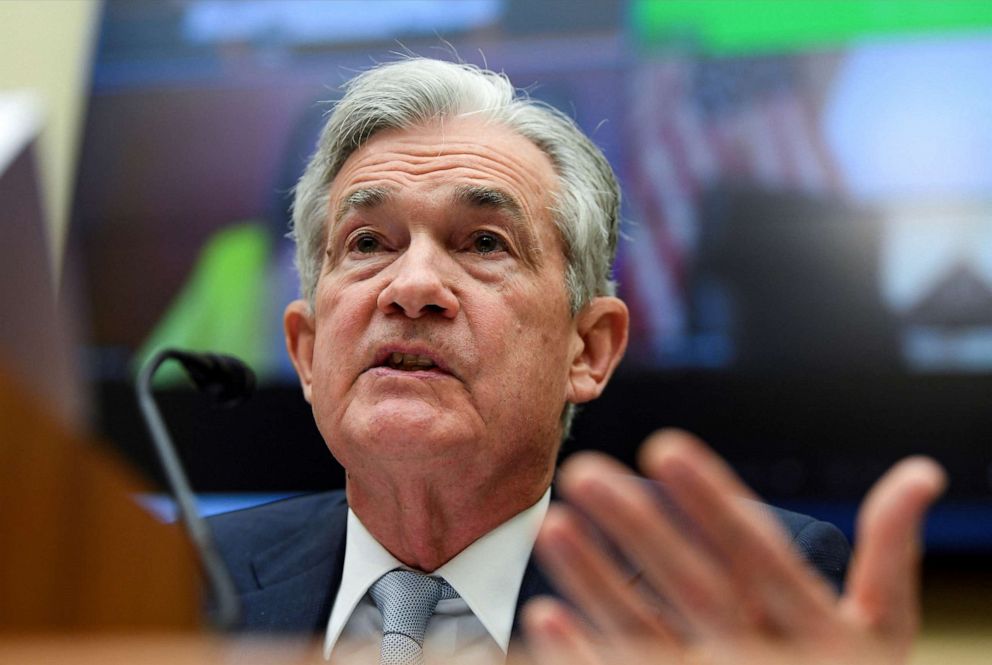 PHOTO: Federal Reserve Board Chair Jerome Powell testifies before a House Financial Services Committee hearing in Washington, June 23, 2022.