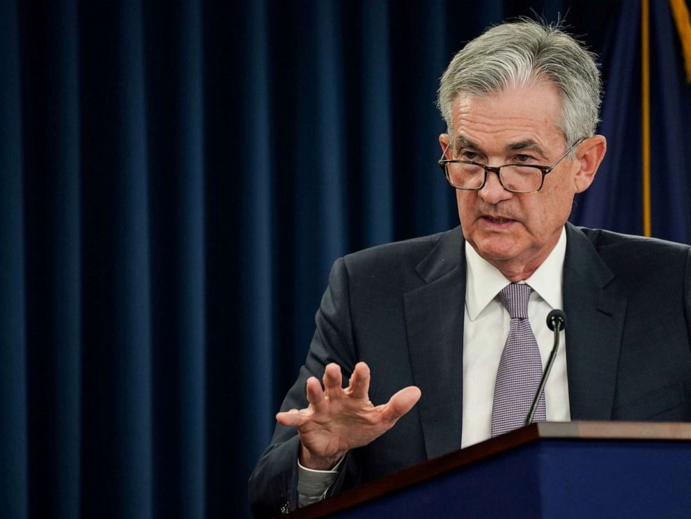PHOTO: Federal Reserve Chairman Jerome Powell holds a news conference following a closed two-day Federal Open Market Committee meeting in Washington, Sept. 18, 2019.