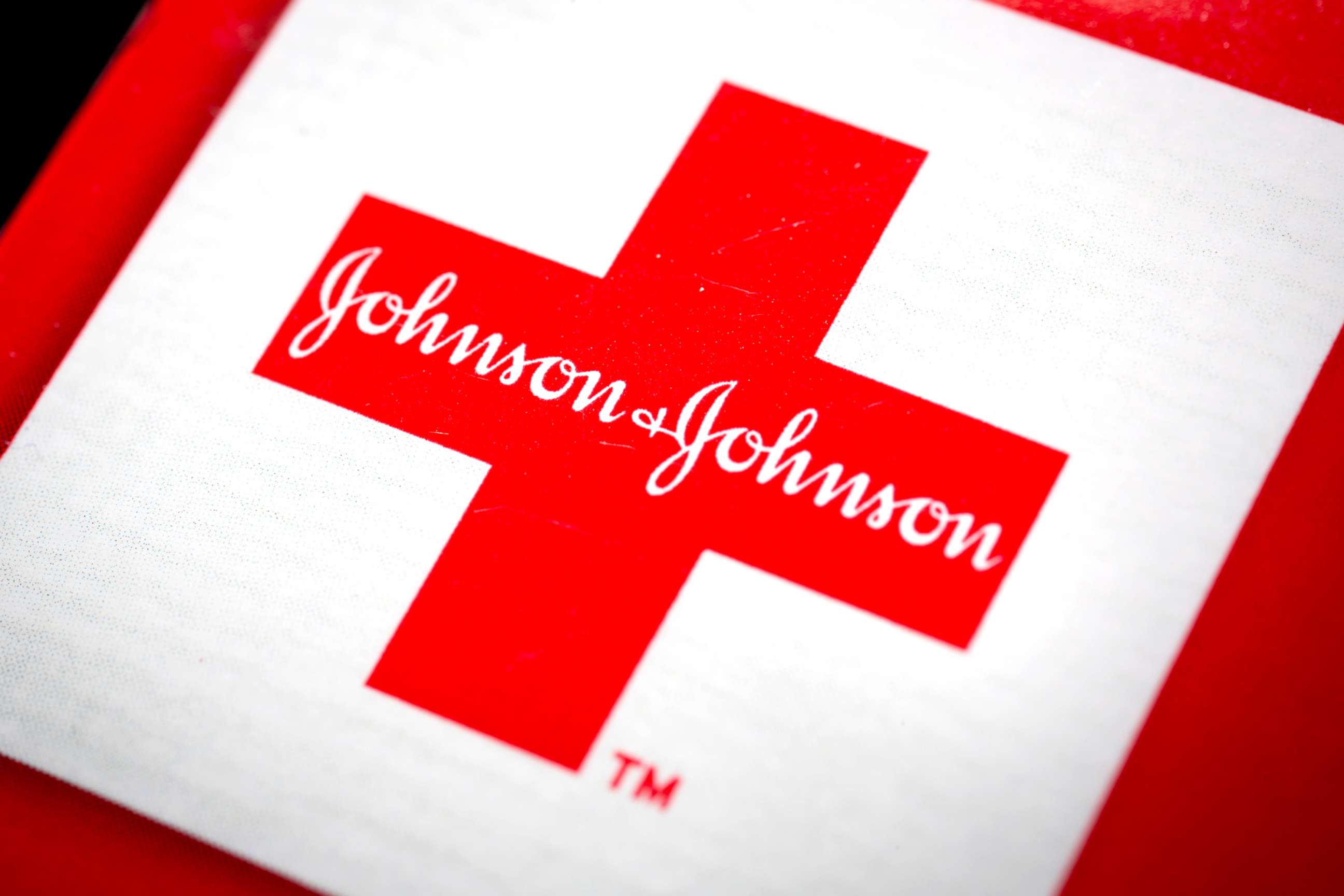 PHOTO: The Johnson & Johnson logo is arranged for a photograph in New York, April 15, 2013.