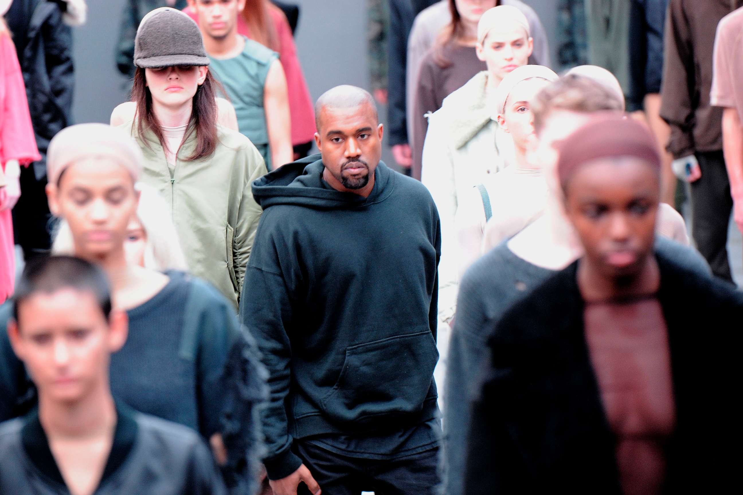 PHOTO: In this Feb. 12, 2015, file photo, Kanye West appears at a ADIDAS x Kanye West Fall 2015 Presentation at Skylight Clarkson Square in New York.