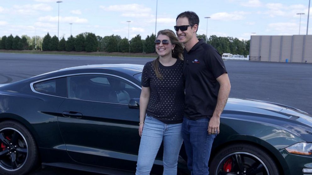 PHOTO: Reigning Nascar champion Joey Logano taught ABC News' Morgan Korn how to drive stick in North Carolina, May 14, 2019. 