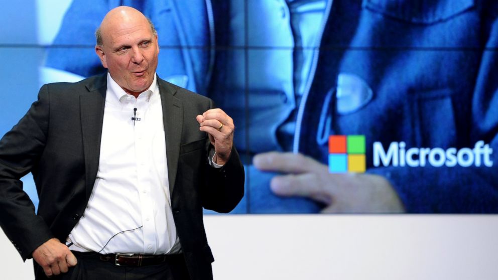 Microsoft CEO Steve Ballmer speaks at the opening of the new Microsoft headquarters in Berlin, Nov. 7, 2013. 