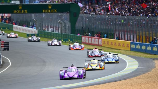 The No. 14 Oreca 07-Gibson of AO by TF with Pj Hyett, Louis Deletraz, and Alex Quinn is running during the race of the 24h of Le Mans, the 4th round of the World Endurance Championship, in Circuit Bugatti, Le Mans, Sarthe, France, on June 15, 2024. 