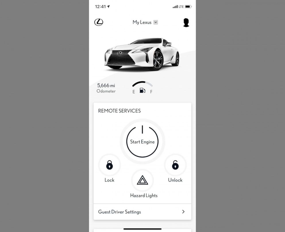 PHOTO: Lexus customers can remotely start their vehicle and request service maintenance via an app.