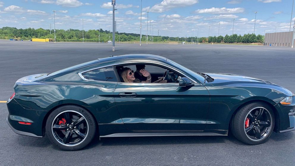 PHOTO: Having a good time in the Ford Mustang Bullitt.