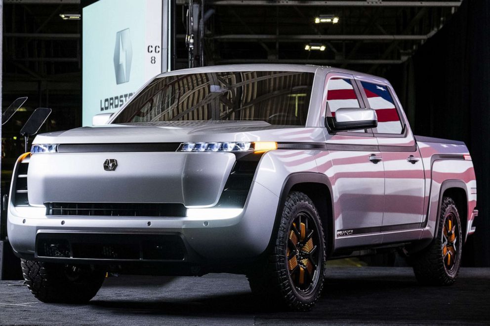 PHOTO: The Lordstown Motors Corp. Endurance electric pickup truck is displayed during an unveiling event in Lordstown, Ohio, June 25, 2020. 