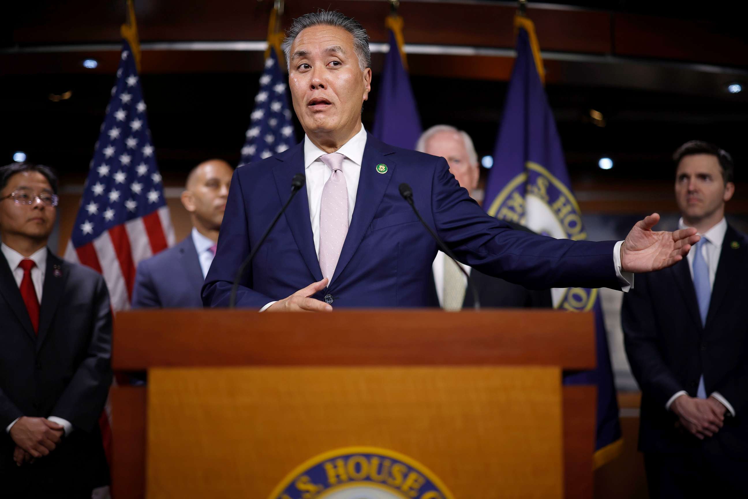 PHOTO: Rep. Mark Takano speaks at a news conference, May 25, 2023 in Washington, DC.