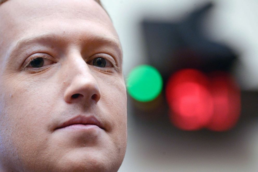 PHOTO: Facebook Chairman and CEO Mark Zuckerberg testifies at a House Financial Services Committee hearing in Washington, D.C., Oct. 23, 2019.