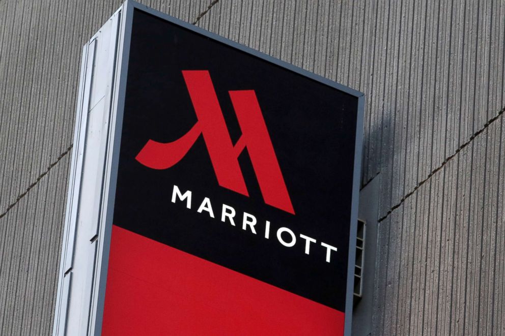 PHOTO: Signage for the New York Marriott Marquis is seen, Nov, 16, 2015.  