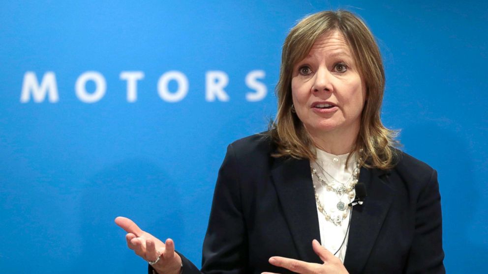 PHOTO: General Motors Chairman and CEO Mary Barra speaks at GM's press conference at the North American International Auto Show in Detroit, Jan. 16, 2018.