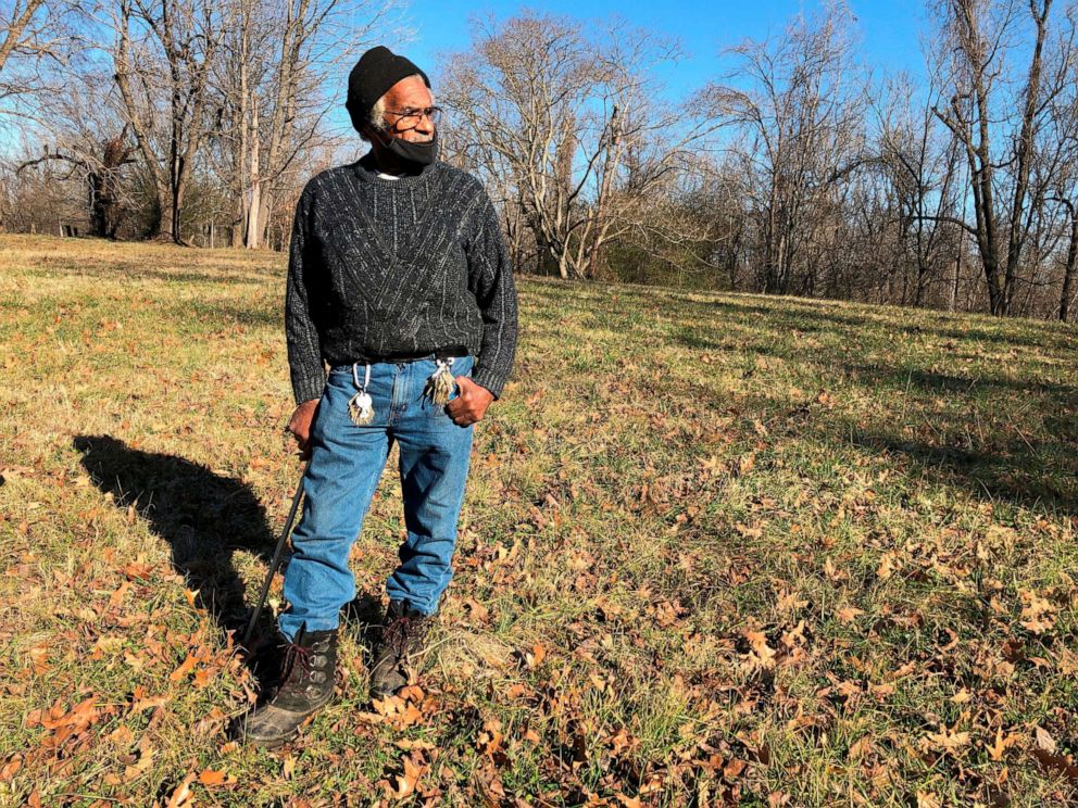 PHOTO: Clyde Robinson, 80, stands on his acre-sized parcel of land on Jan. 28, 2021, in Memphis, Tenn.
