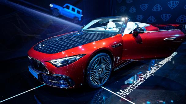 Mercedes-Benz exhibits its roadster Mercedes Maybach 680 Monogram at the Brussels Motor Show in Brussels, Belgium, on January 16, 2025.
