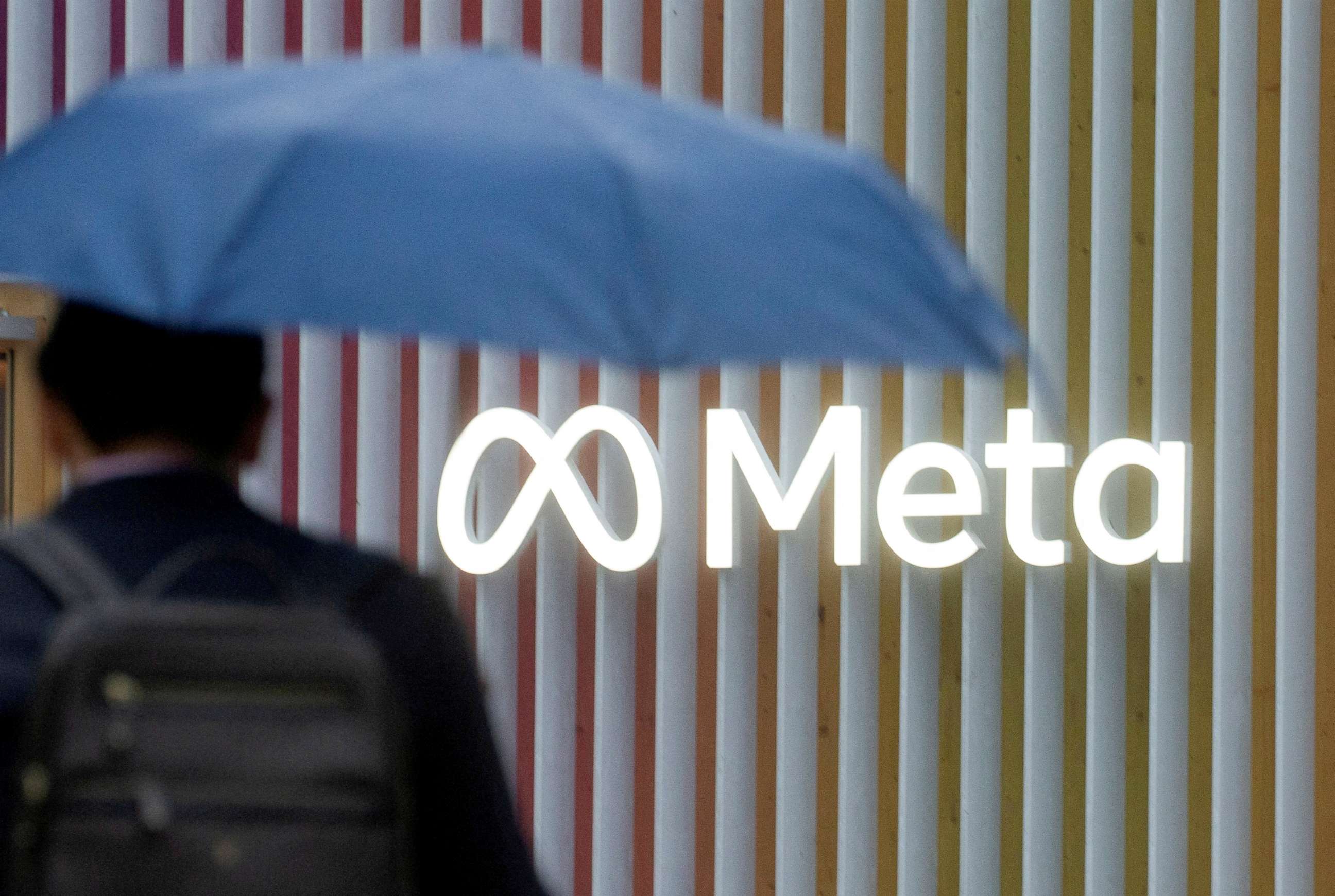 PHOTO: The logo of Meta Platforms is seen in Davos, Switzerland, May 22, 2022.