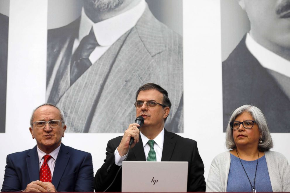 PHOTO: Mexico's chief negotiator for the North American Free Trade Agreement Jesus Seade speaks during a news conference in Mexico City, Mexico, Oct. 1, 2018. He is joined by Mexico's Foreign Minister Marcelo Ebrard and Economy Minister Graciela Marquez.