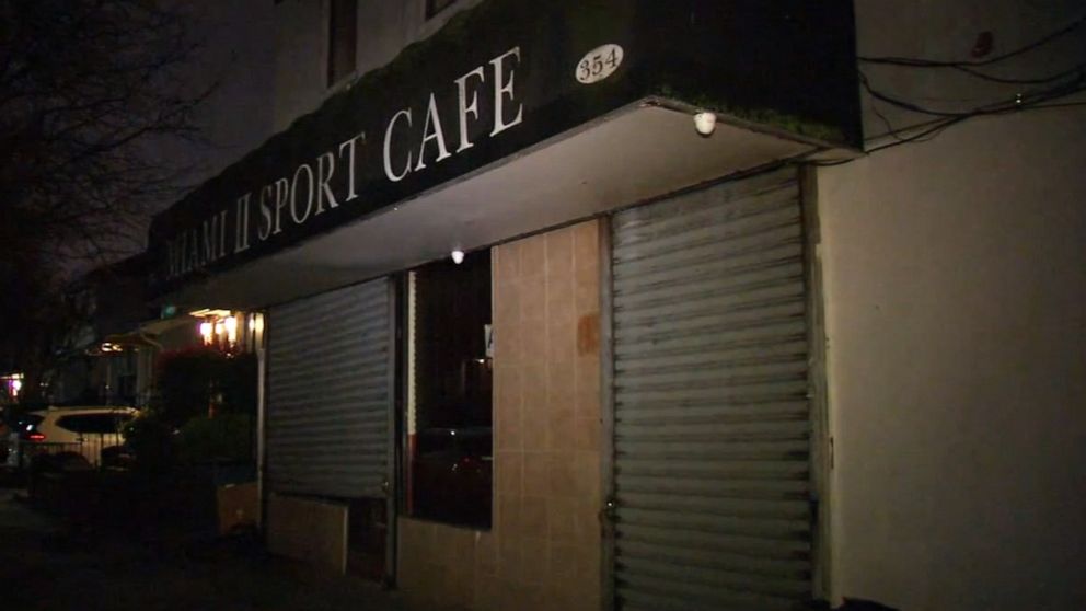 PHOTO: Police say they arrested the owner of the Miami II Sport Cafe in the Brooklyn borough of New York after they found people inside, drinking and gambling, in violation of the mayor's nonessential business executive order, March 28, 2020.