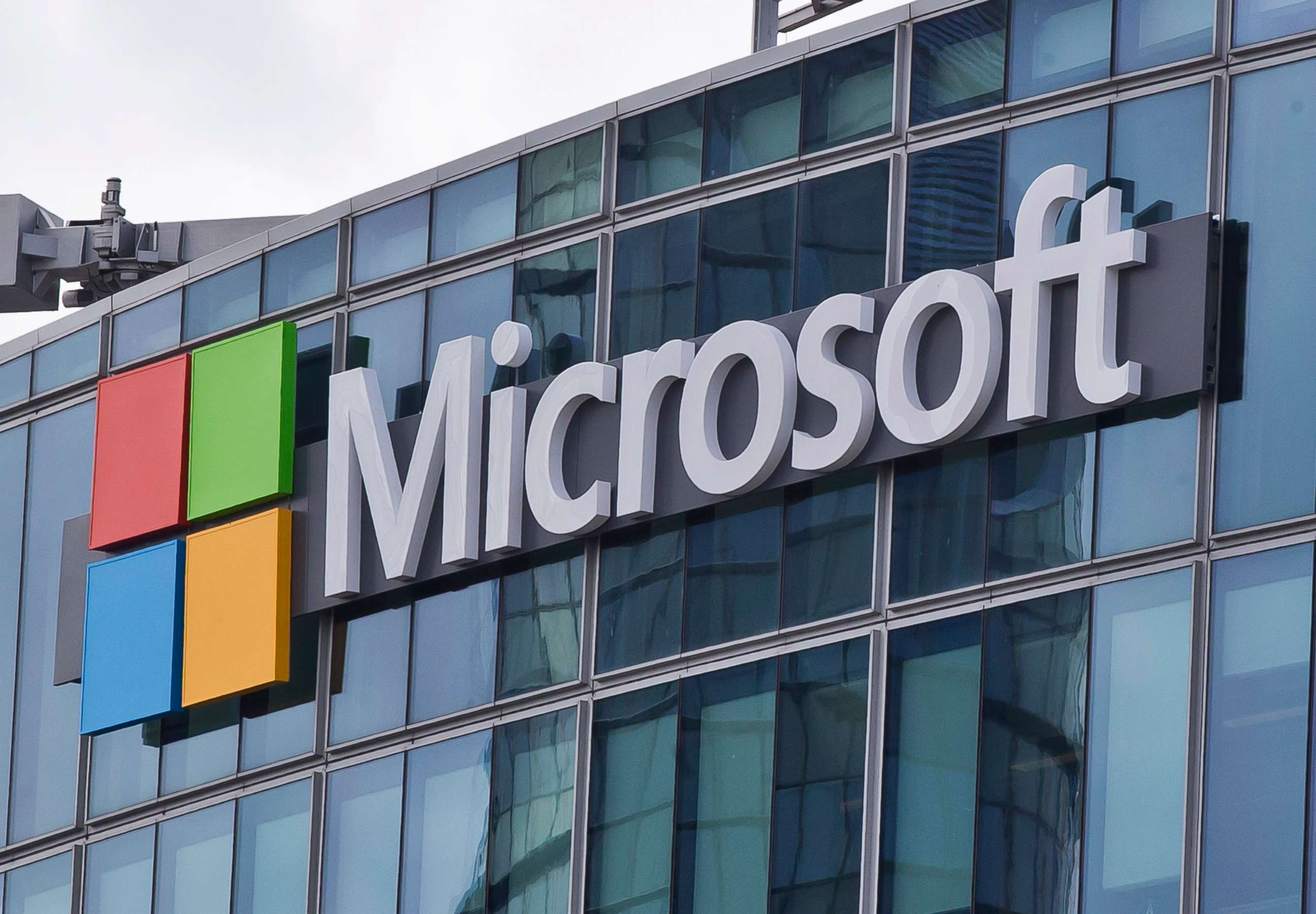 PHOTO: In this April 12, 2016, file photo, the Microsoft logo is shown in Issy-les-Moulineaux, France.