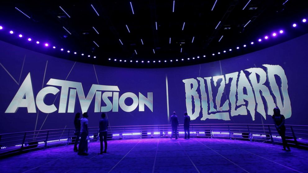 PHOTO: FILE - The Activision Blizzard Booth is shown on June 13, 2013 the during the Electronic Entertainment Expo in Los Angeles. 