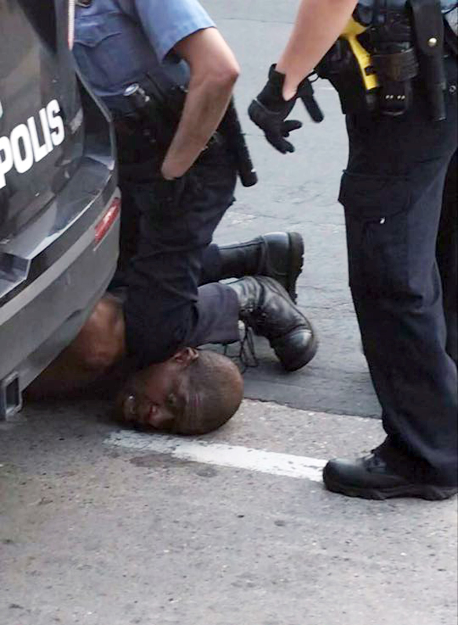 PHOTO: In an image made from video posted to Facebook, Minneapolis police officer Derek Chauvin kneels on George Floyd's neck, May 25, 2020. Floyd died shortly after the incident.