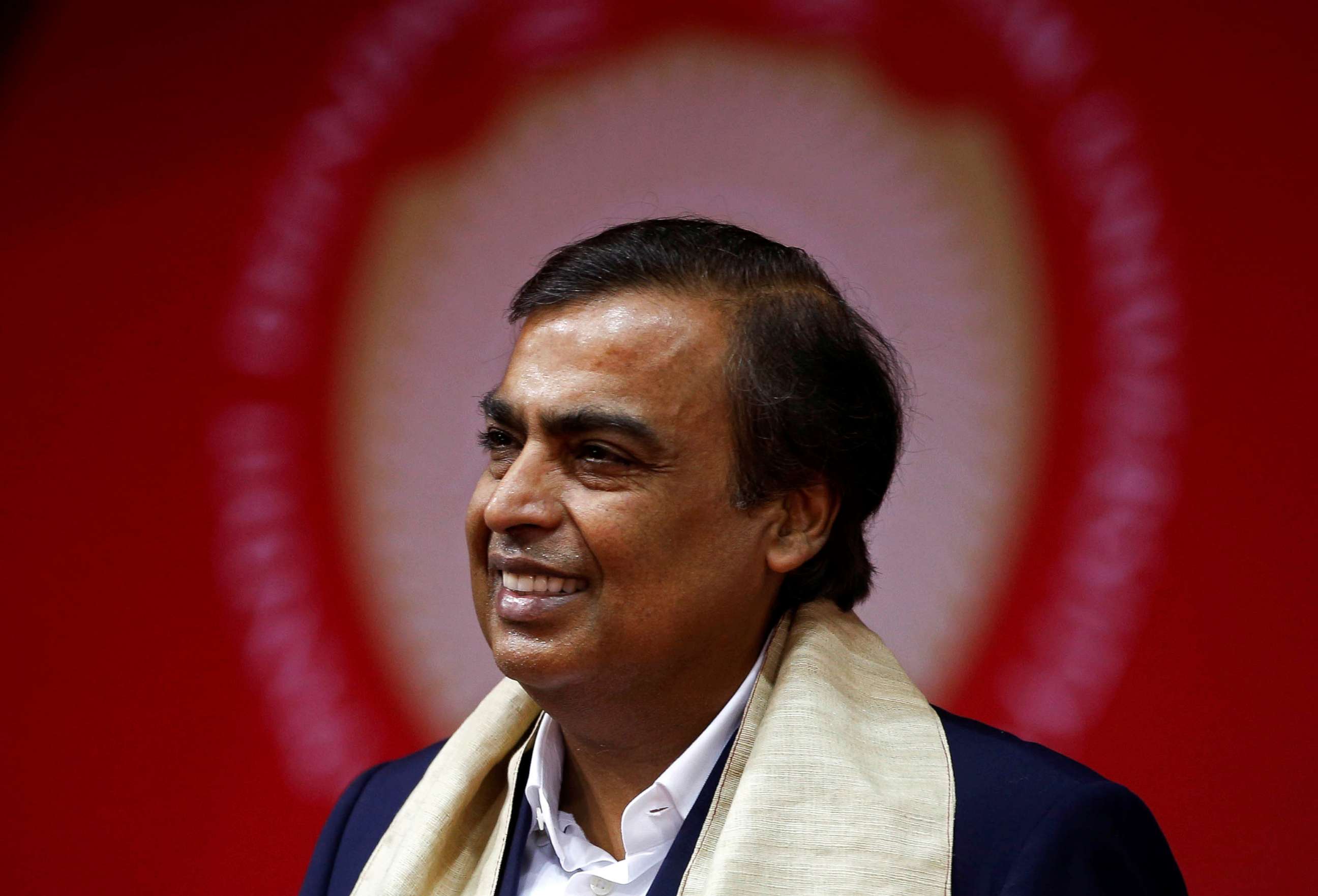 PHOTO: In this Sept. 23, 2017 file photo Mukesh Ambani, Chairman and Managing Director of Reliance Industries, attends a convocation at the Pandit Deendayal Petroleum University in Gandhinagar, India.