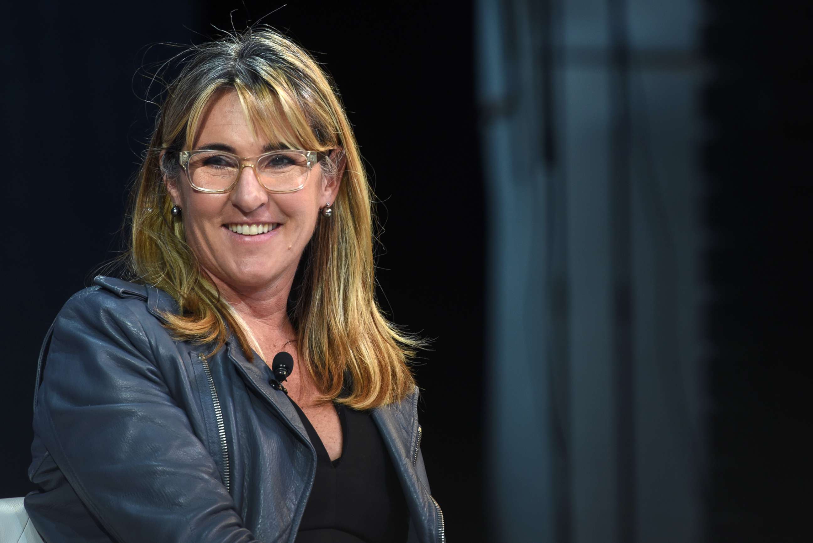 PHOTO: Nancy Dubuc, CEO of Vice Media, speaks at the New York Times DealBook conference, Nov. 1, 2018 in New York City.