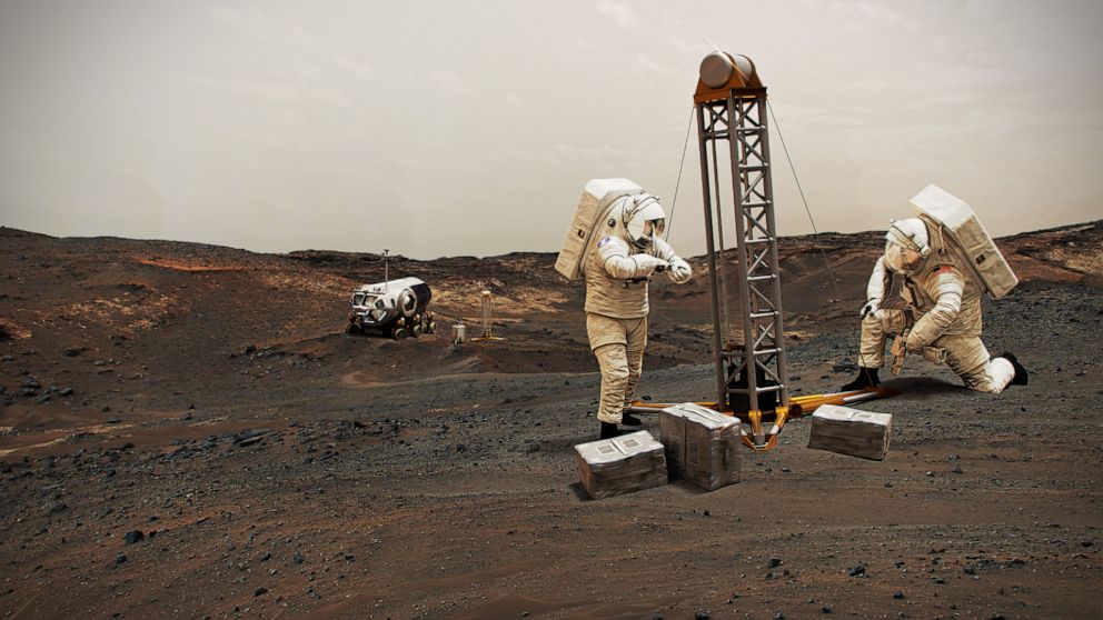PHOTO: Illustration of NASA astronauts on Mars.