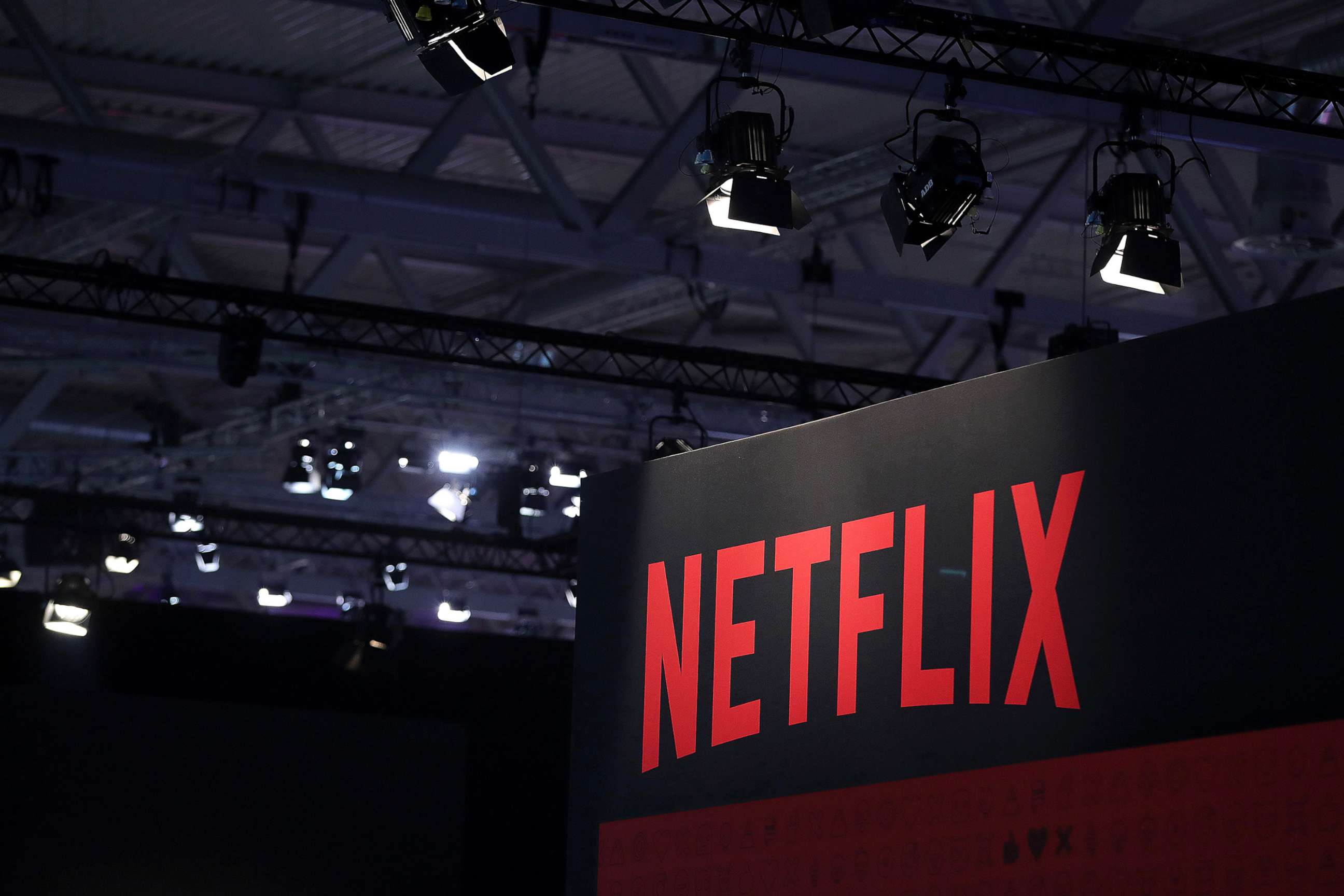 PHOTO: A Netflix Inc. logo sits at the Gamescom gaming industry event in Cologne, Germany, Aug. 20, 2019.