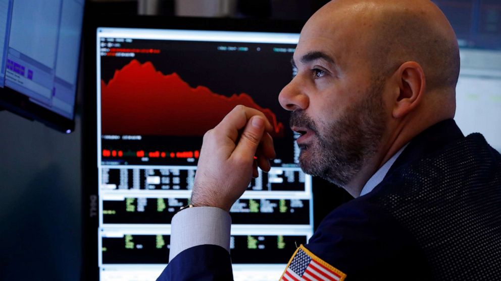 PHOTO: Trader Fred DeMarco works on the floor of the New York Stock Exchange, Friday, Feb. 28, 2020.
