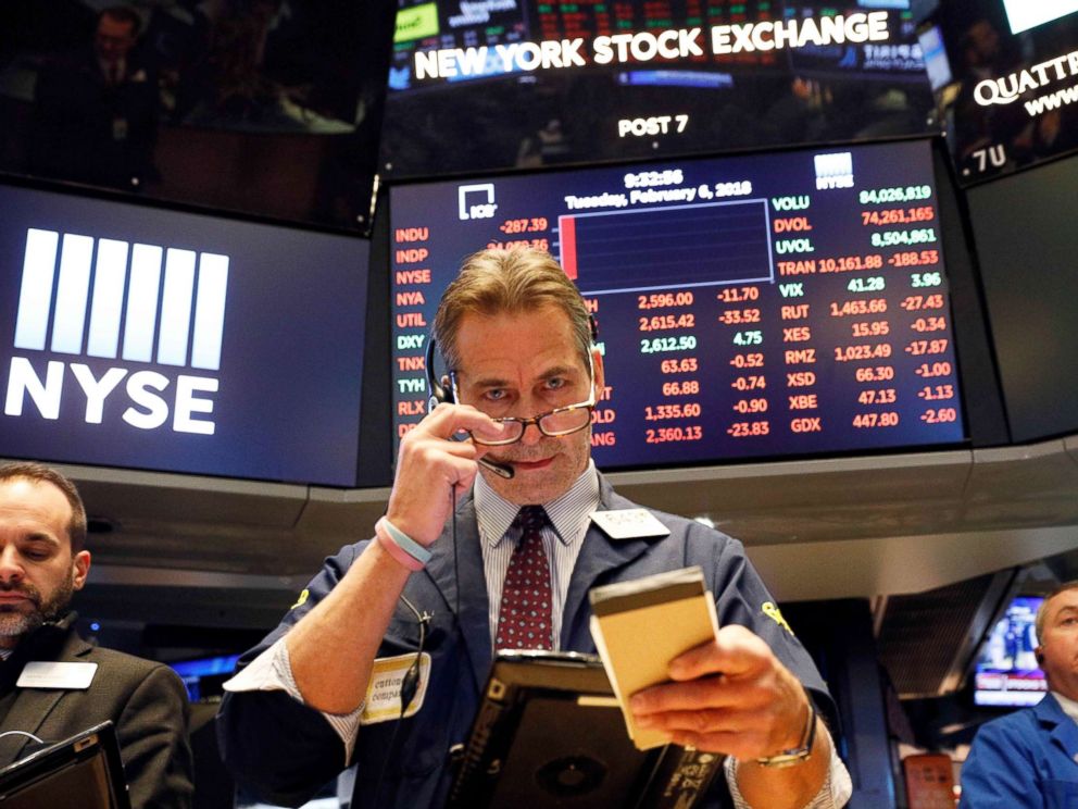 PHOTO: A trader works on the floor of the New York Stock Exchange in New York, Feb. 6, 2018.