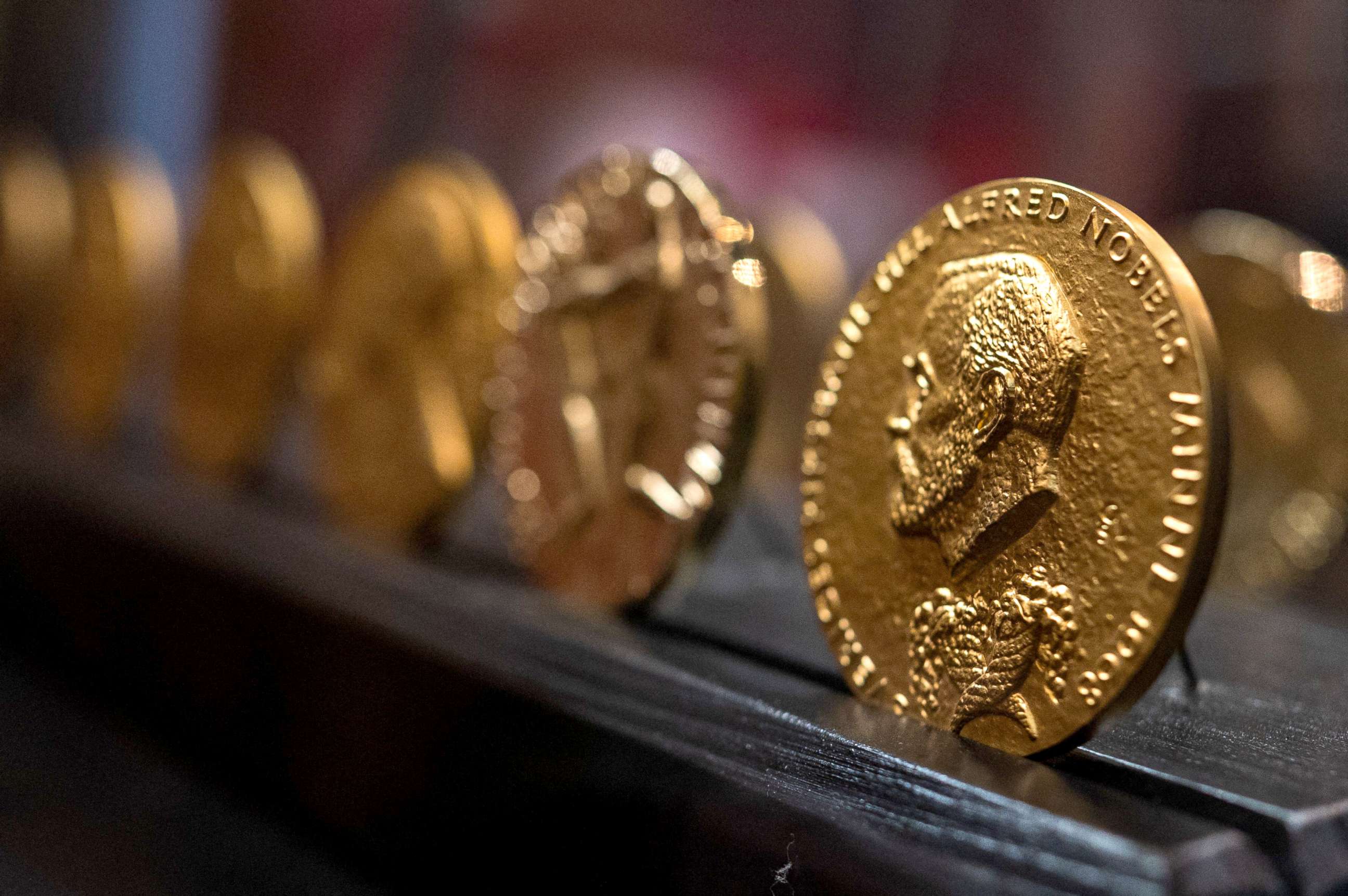 PHOTO: Nobel medals are displayed at the laboratory of Alfred Nobel, where powder trials and experiments with artificial rubber and synthetic threads were carried out, in Karlskoga, Sweden, Sept. 16, 2021.