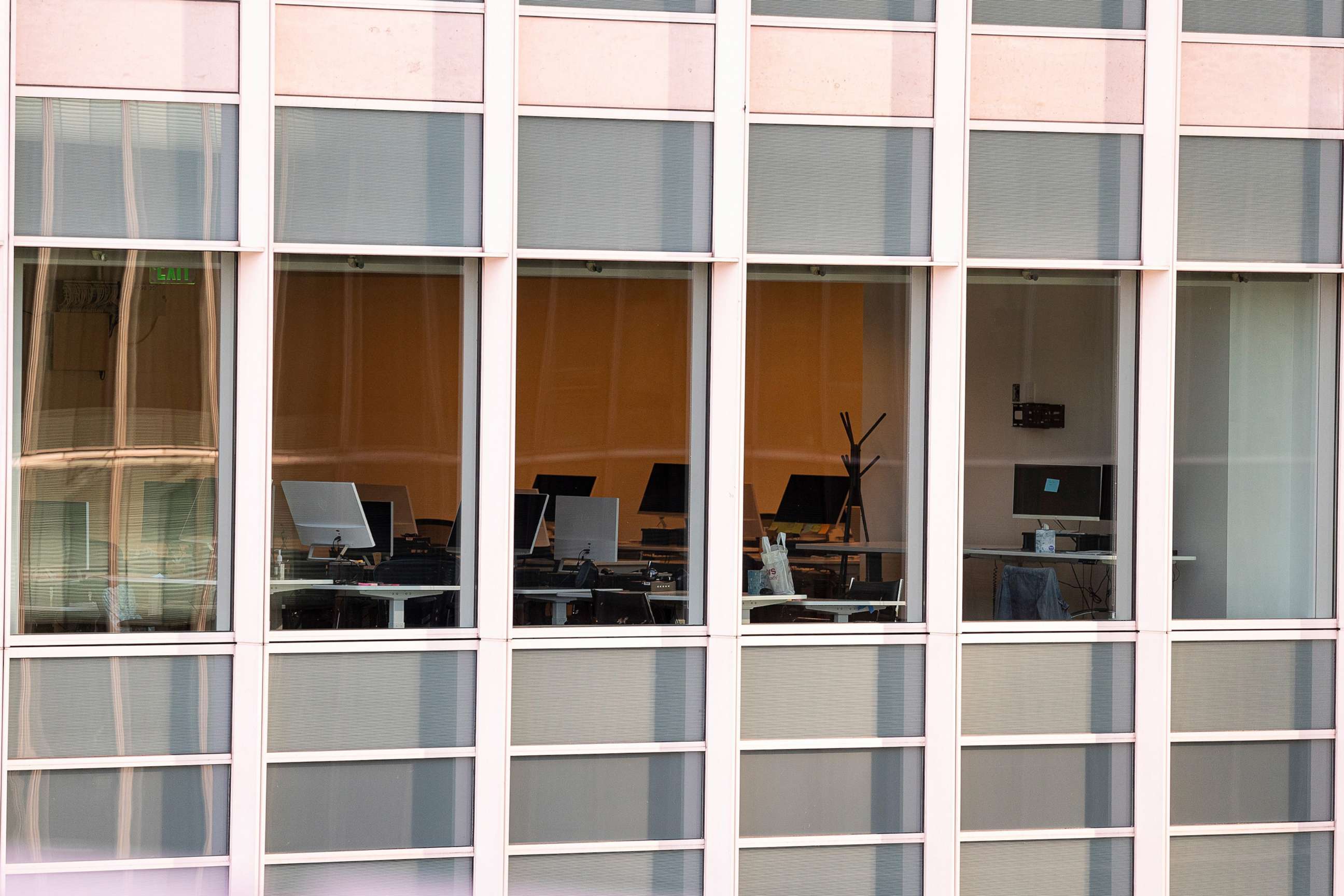 PHOTO: An empty workstation inside an office building in San Francisco,  on June 9, 2021.