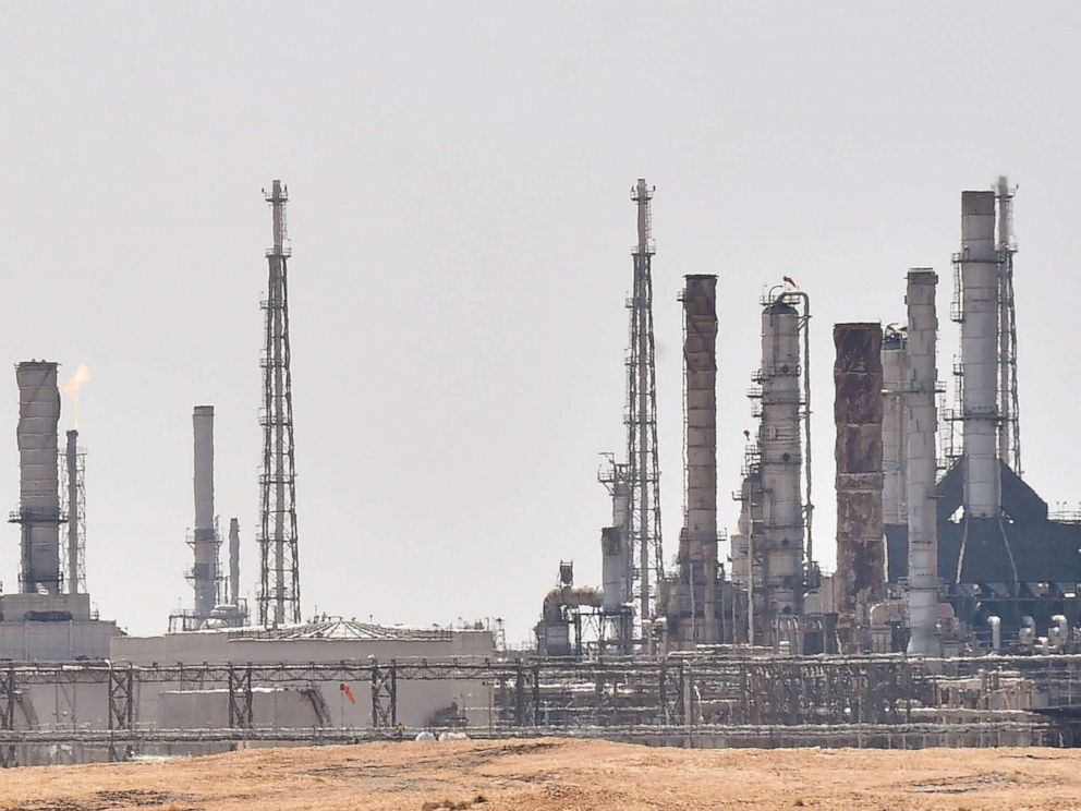 PHOTO: A picture taken on September 15, 2019, shows an Aramco oil facility near al-Khurj area, just south of the Saudi capital Riyadh.